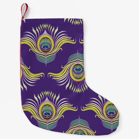 Peacock veren: naadloze achtergrond. kleine kerstsok (Voorkant)