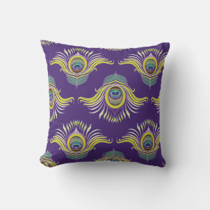 Peacock veren:  naadloze achtergrond. kussen