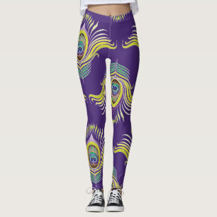 Peacock veren: naadloze achtergrond. leggings