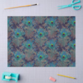 Peacock-veren op Paars deklaagpapier Tissuepapier (Craft)