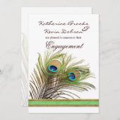 Peacock veren Verloving aankondiging (Voorkant / Achterkant)