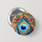 Peacock-verf Ronde Button 5,7 Cm (Voorkant /achterkant)