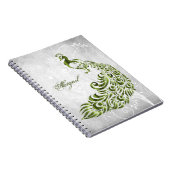 Peacock vert Carnet photo Spirale personnalisée (Côté Droit)