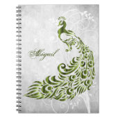 Peacock vert Carnet photo Spirale personnalisée (Devant)