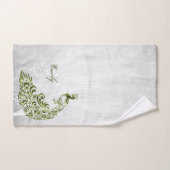 Peacock Vert Serviettes de bain personnalisées (Serviette à main)