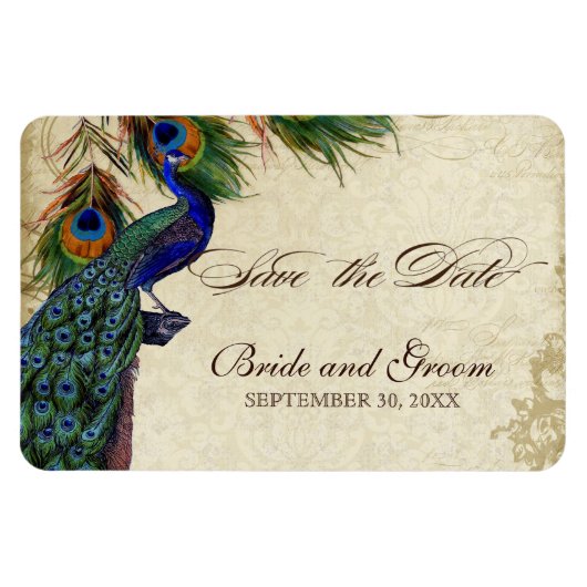 Peacock & Veters Formaal sparen de Datum Zwarte Ta Magneet (Horizontaal)