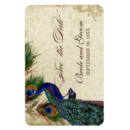 Peacock & Veters Formaal sparen de Datum Zwarte Ta Magneet (Verticaal)