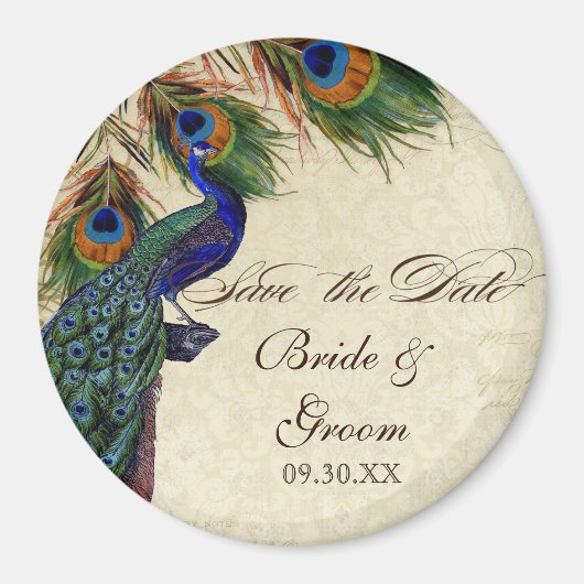 Peacock & Veters Formaal sparen de Datum Zwarte Ta Magneet (Voorkant)