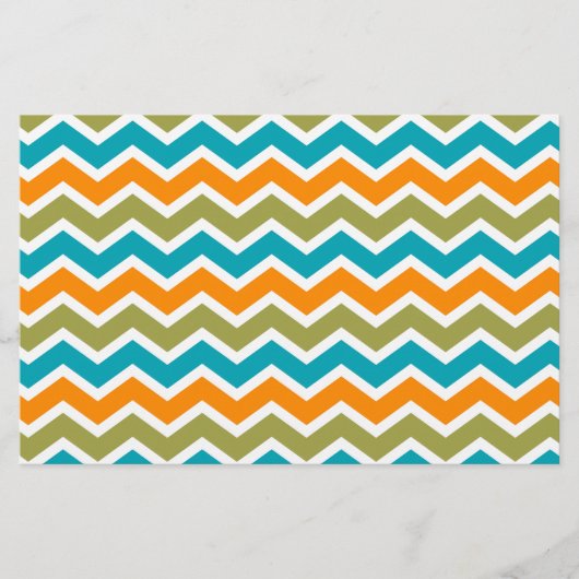 Peacock Vibrant Tribal Zigzag Briefpapier (Voorkant)