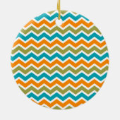 Peacock Vibrant Tribal Zigzag Keramisch Ornament (Achterkant)