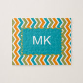 Peacock Vibrant Tribal Zigzag Legpuzzel (Horizontaal)