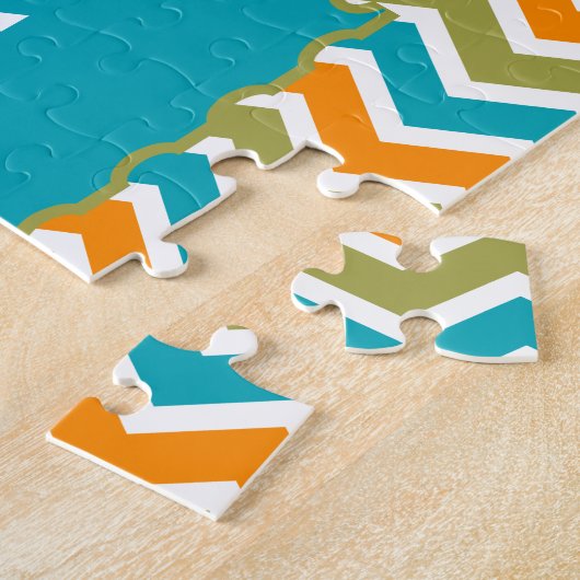 Peacock Vibrant Tribal Zigzag Legpuzzel (Zijkant)