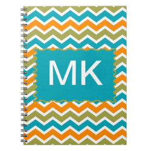 Peacock Vibrant Tribal Zigzag Notitieboek