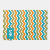 Peacock Vibrant Tribal Zigzag Theedoek (Horizontaal)