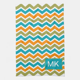Peacock Vibrant Tribal Zigzag Theedoek