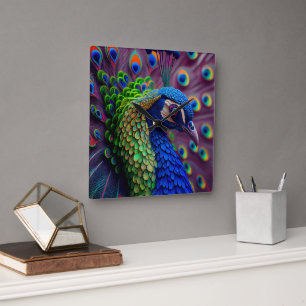 Peacock Vierkante Klok