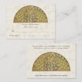 Peacock Vineyard Damask Table Place Cartes (Devant / Derrière)