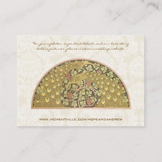 Peacock Vineyard Damask Table Place Cartes (Dos)