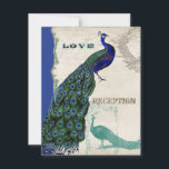 Peacock vintage 5 - Faire-part de mariage formel<br><div class="desc">Il y a une touche de fantaisie et d'amusement dans ce design avec deux paons vintages, l'un dans des couleurs intenses de cobalt, paon, et bleu aqua avec violet et vert, l'autre est un stylo et un dessin d'encre en bleu paon. Vous avez le choix entre des couleurs arrière -...</div>
