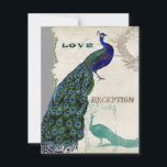 Peacock vintage 5 - Faire-part de mariage formel<br><div class="desc">Il y a une touche de fantaisie et d'amusement dans ce design avec deux paons vintages, l'un dans des couleurs intenses de cobalt, paon, et bleu aqua avec violet et vert, l'autre est un stylo et un dessin d'encre en bleu paon. Vous avez le choix entre des couleurs arrière -...</div>