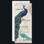 Peacock vintage 5 - Faire-part de mariage formel<br><div class="desc">Il y a une touche de fantaisie et d'amusement dans ce design avec deux paons vintages, l'un dans des couleurs intenses de cobalt, paon, et bleu aqua avec violet et vert, l'autre est un stylo et un dessin d'encre en bleu paon. Vous avez le choix entre des couleurs arrière -...</div>