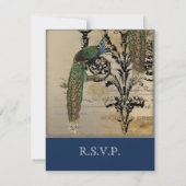 Peacock vintage 6 - Faire-part de mariage (Dos)