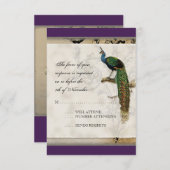 Peacock vintage 6 - Faire-part de mariage (Devant / Derrière)