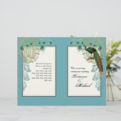 Peacock vintage, Plumes - Programme de mariage (Debout devant)