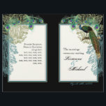 Peacock vintage, Plumes - Programme de mariage<br><div class="desc">Ce programme de mariage élégant et sophistiqué allie le meilleur de la tradition et la fraîcheur du contemporain. Livré à vous comme une feuille plate, vous aurez besoin de plier ou de prendre à une imprimante pour avoir marqué et plié. Cette invitation moderne et sophistiquée a un charme vintage contemporain...</div>
