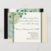 Peacock vintage, Plumes Réception Invitation (Devant / Derrière)