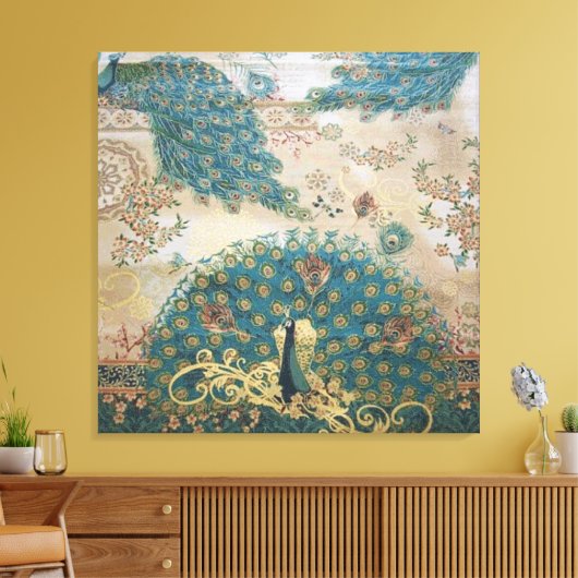 Peacock vintage - Toile enveloppée (Insitu(Salon))