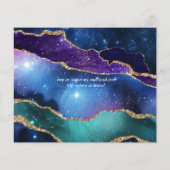 Peacock Violet Blue Agate Wedding Uitnodiging begr (Achterkant)