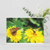 Peacock vlinders - Uitnodiging (Staand voorkant)