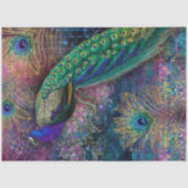 Peacock w Feathers Elegant Gold Glitter Decoupage Tissuepapier (Voorkant)