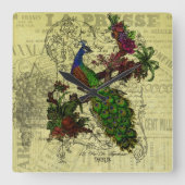 Peacock-wandklok Vierkante Klok (Voorkant)
