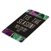 Peacock Watercolor Agaat Kerstmis Magneet (Linkerzijde)