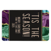 Peacock Watercolor Agaat Kerstmis Magneet (Horizontaal)