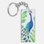 Peacock-Waterverf Sleutelhanger (Voorkant Links)