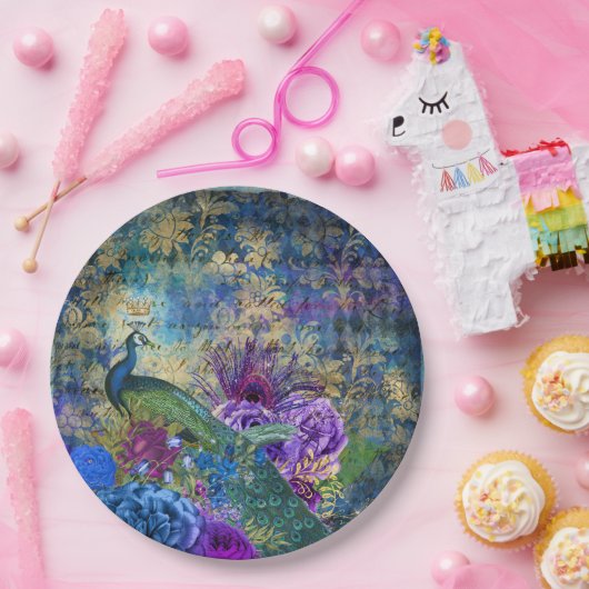 Peacock Weddenschap Papieren Borden Papieren Bordje (Feest)