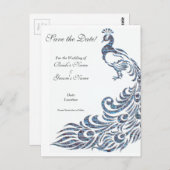 Peacock Wedding Aankondiging Briefkaart (Voorkant / Achterkant)