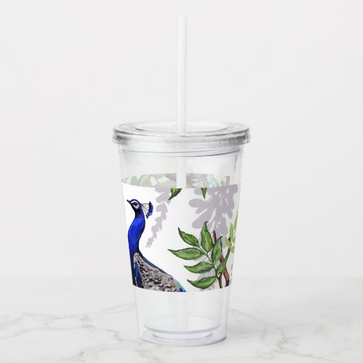 Peacock Wedding Acryl Drinkbeker (Voorkant)