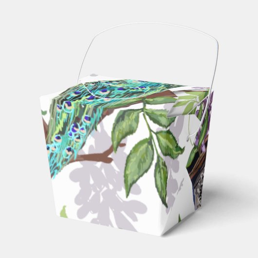 Peacock Wedding Bedankdoosjes (Voorkant Zijde)