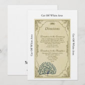  Peacock Wedding Direction Card Kaart (Voorkant / Achterkant)