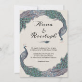 PEACOCK WEDDING INVITATION KAART (Voorkant)