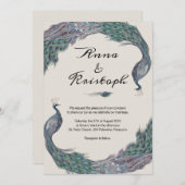 PEACOCK WEDDING INVITATION KAART (Voorkant / Achterkant)