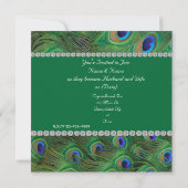PEACOCK WEDDING INVITATION MET FEATHERS & BLOK KAART (Achterkant)