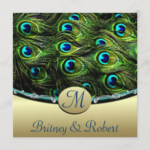 Peacock Wedding Invitations Kaart