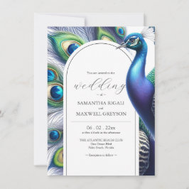 Peacock Wedding Invitations Sjabloon Kaart