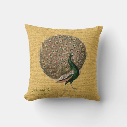  Peacock Wedding Jubileum 40e 50e 60e Kussen (Voorkant)