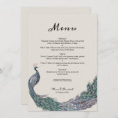 PEACOCK WEDDING MENU-KAART MENU (Voorkant / Achterkant)